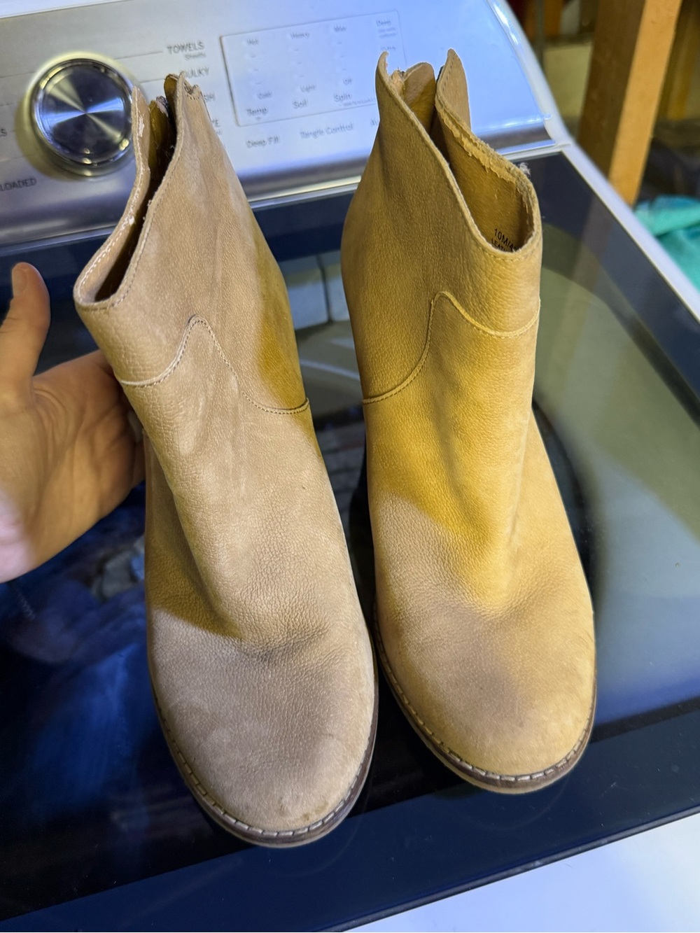 Lucky Brand Tan Suede Ankle Booties